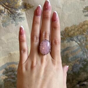 Vintage Pink Plastic Brass Ring